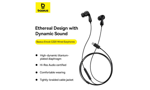 Baseus Wired Earphone CZ20 Type-C for iPhone, Samsung, Pixel, Huawei & More