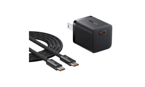 Baseus GaN5 25W Mini Charger for Samsung S24/S23/S21/S20 & iPhone 15 with Type-C Cable