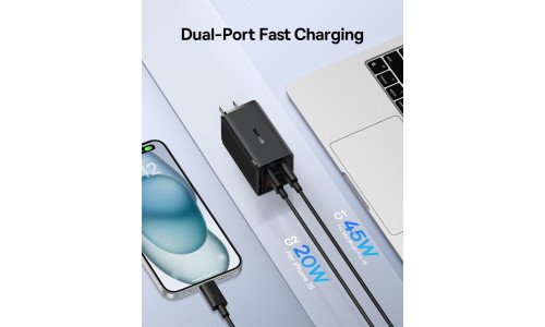 Baseus GaN6 Pro 65W Fast Charger with 2x USB-A & 2x Type-C Ports + 100W Type-C Cable