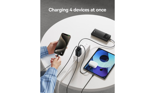 Baseus GaN6 Pro 65W Fast Charger with 2x USB-A & 2x Type-C Ports + 100W Type-C Cable