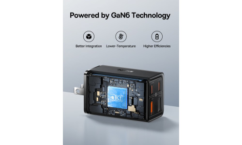 Baseus GaN6 Pro 65W Fast Charger with 2x USB-A & 2x Type-C Ports + 100W Type-C Cable
