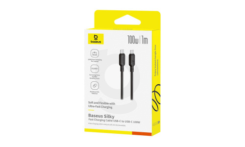 Baseus Silky Series 100W Fast Charging Cable Type-C to Type-C 1m – Cluster Black