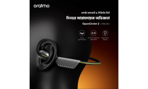 oraimo OpenCirclet 2 IPX5 Steps Tracking Open-Ear Headphones